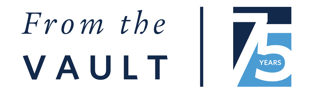 Graphic logo for the UNC School of Nursing's 75th anniversary series "From the Vault"